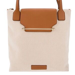 Strathberry North South Travel Tote canvas and leather
